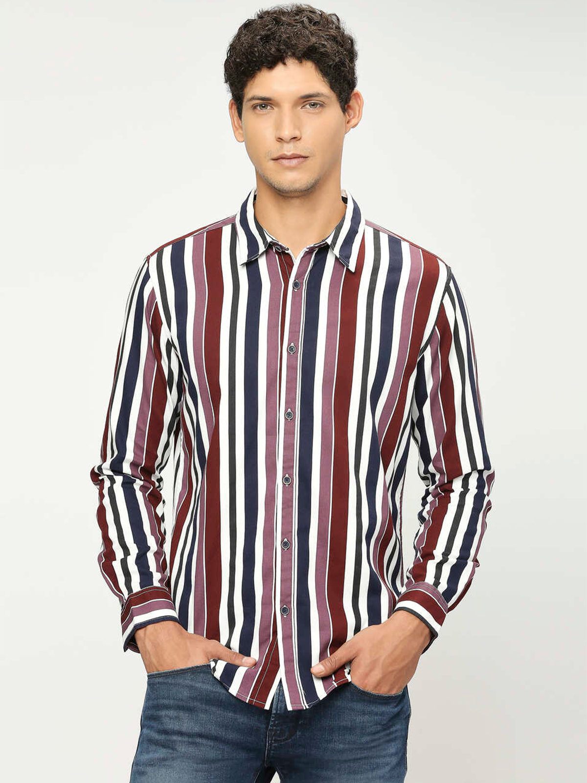Pepe Jeans red and blue stripe shirt - G3-MCS12192