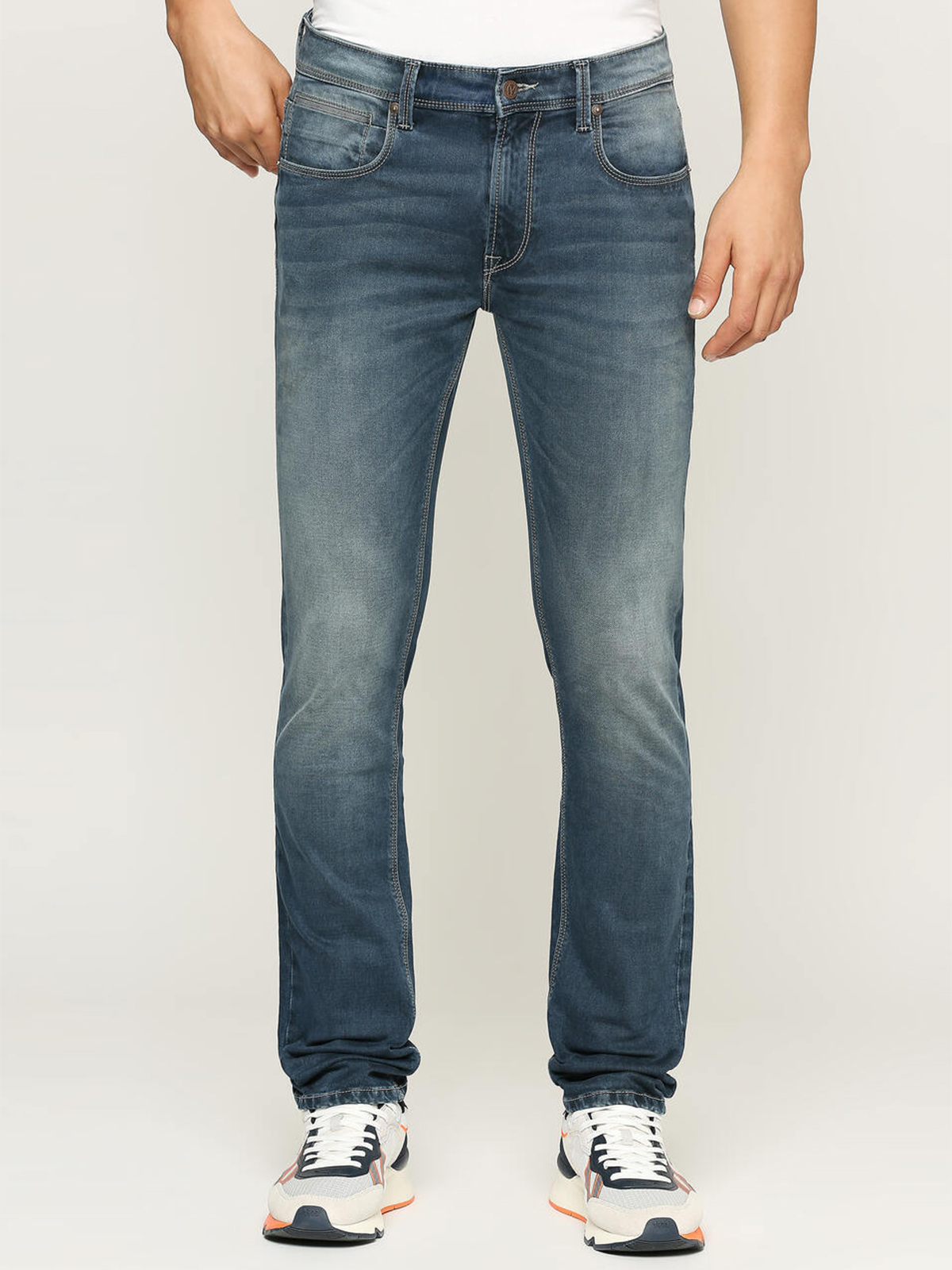 Pepe Jeans washed indigo blue slim fit jeans G3 MJE4442 G3fashion