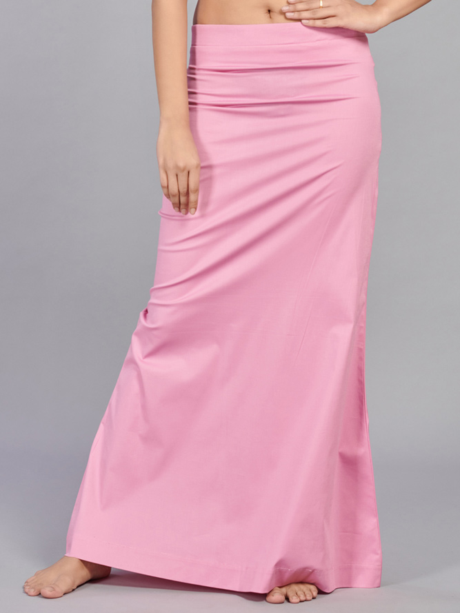 Pink lycra cotton saree shapewear - G3-WSP00050