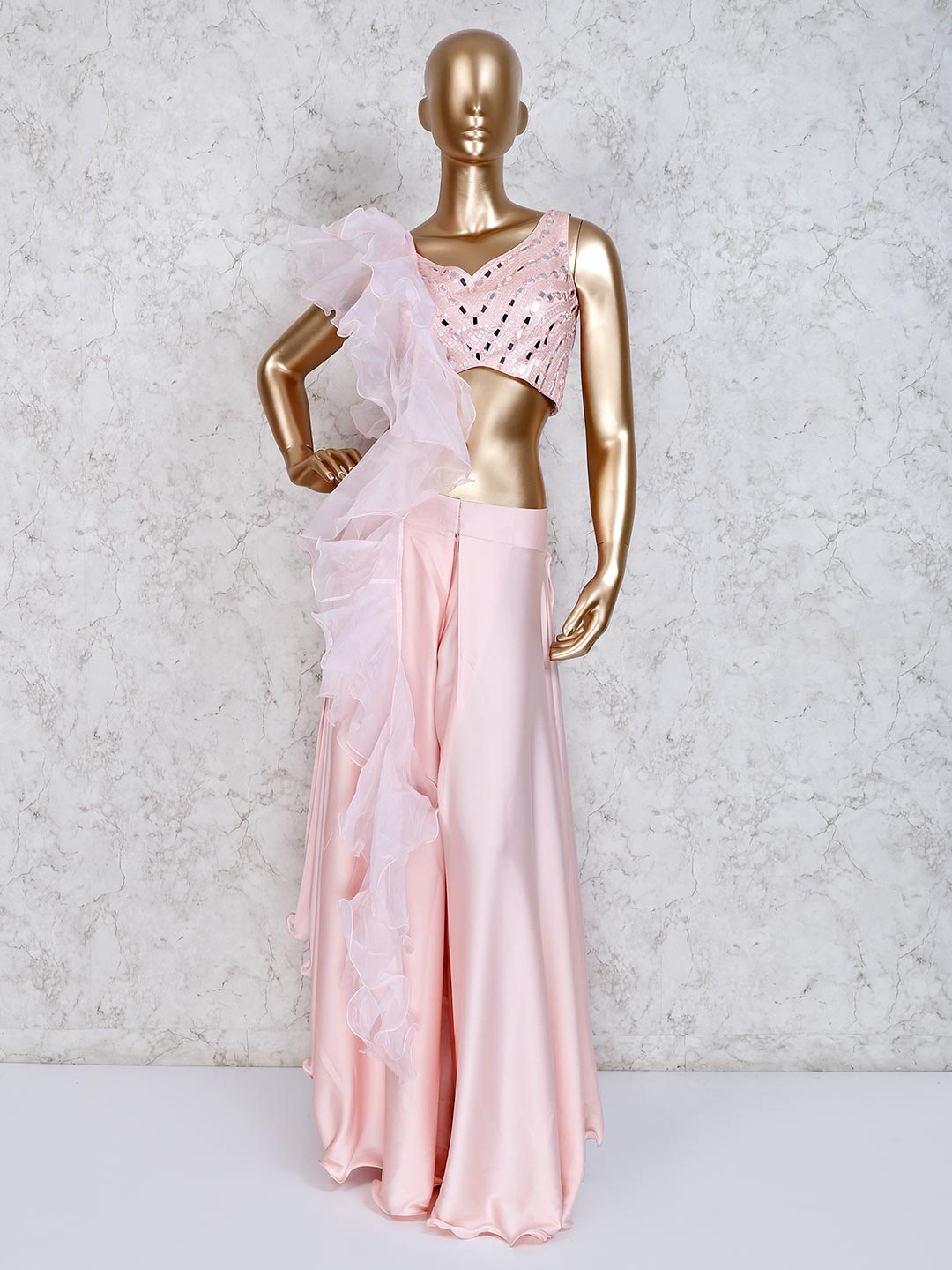 pink indo western dress