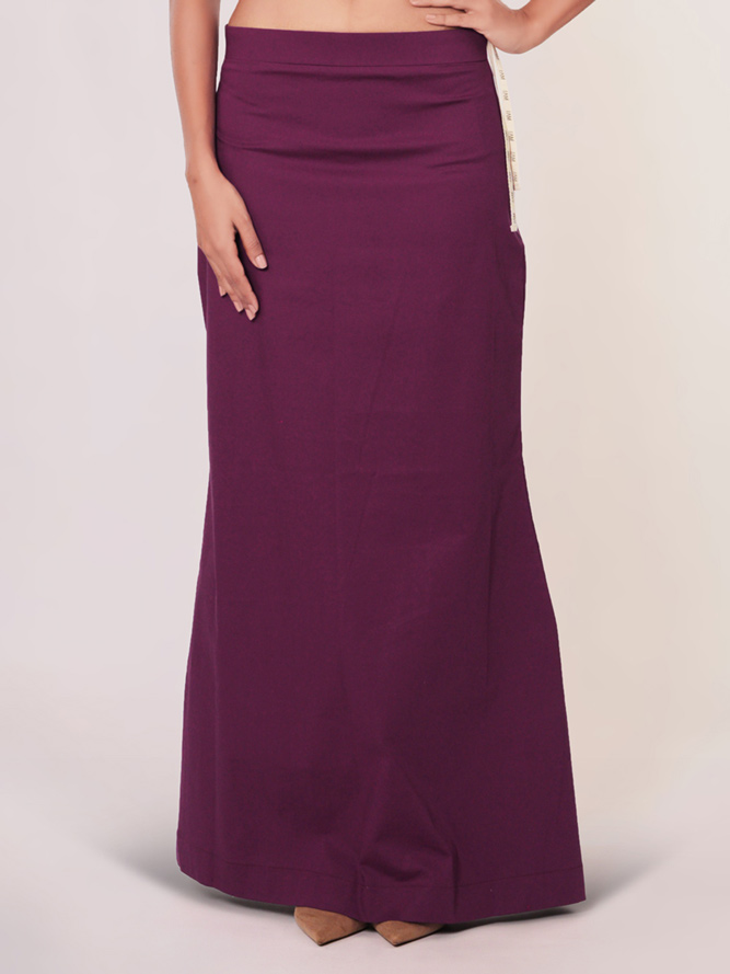 Lycra cotton purple saree shapewear - G3-WSP00062 