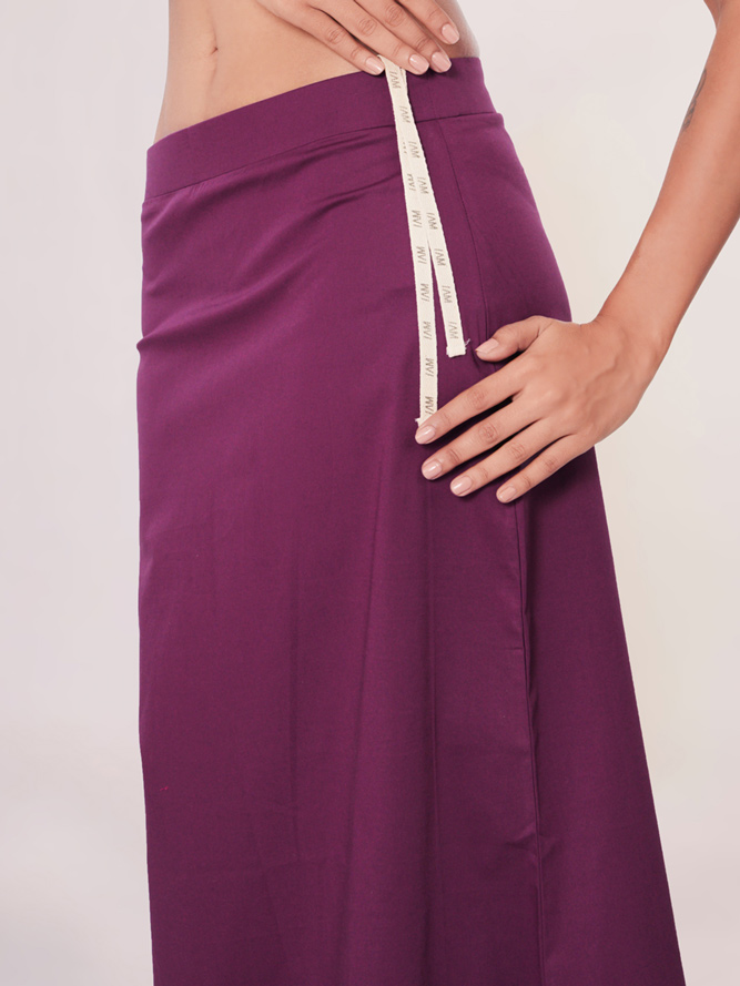 Lycra cotton purple saree shapewear - G3-WSP00062 