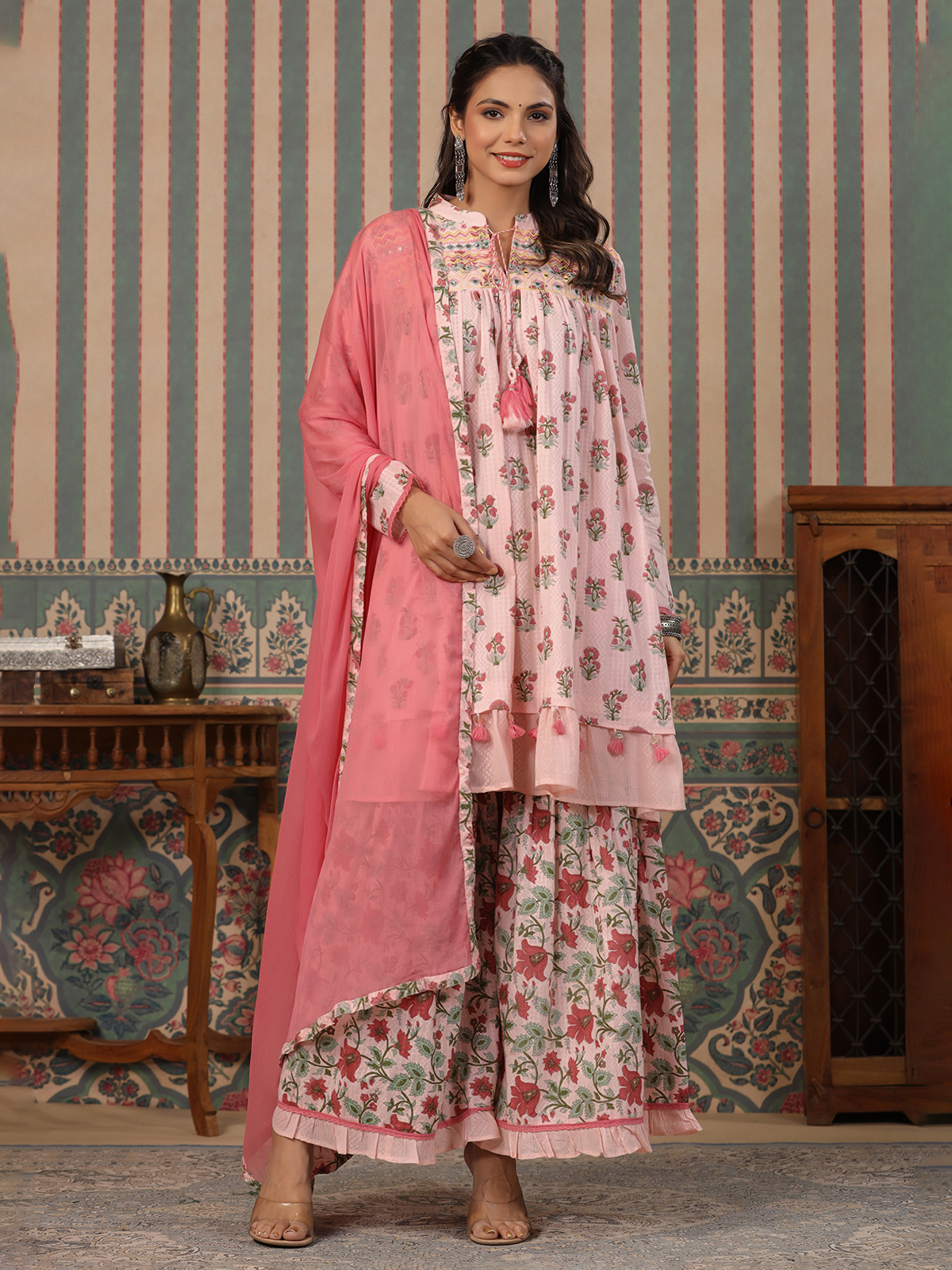 Cotton sharara set online new arrivals