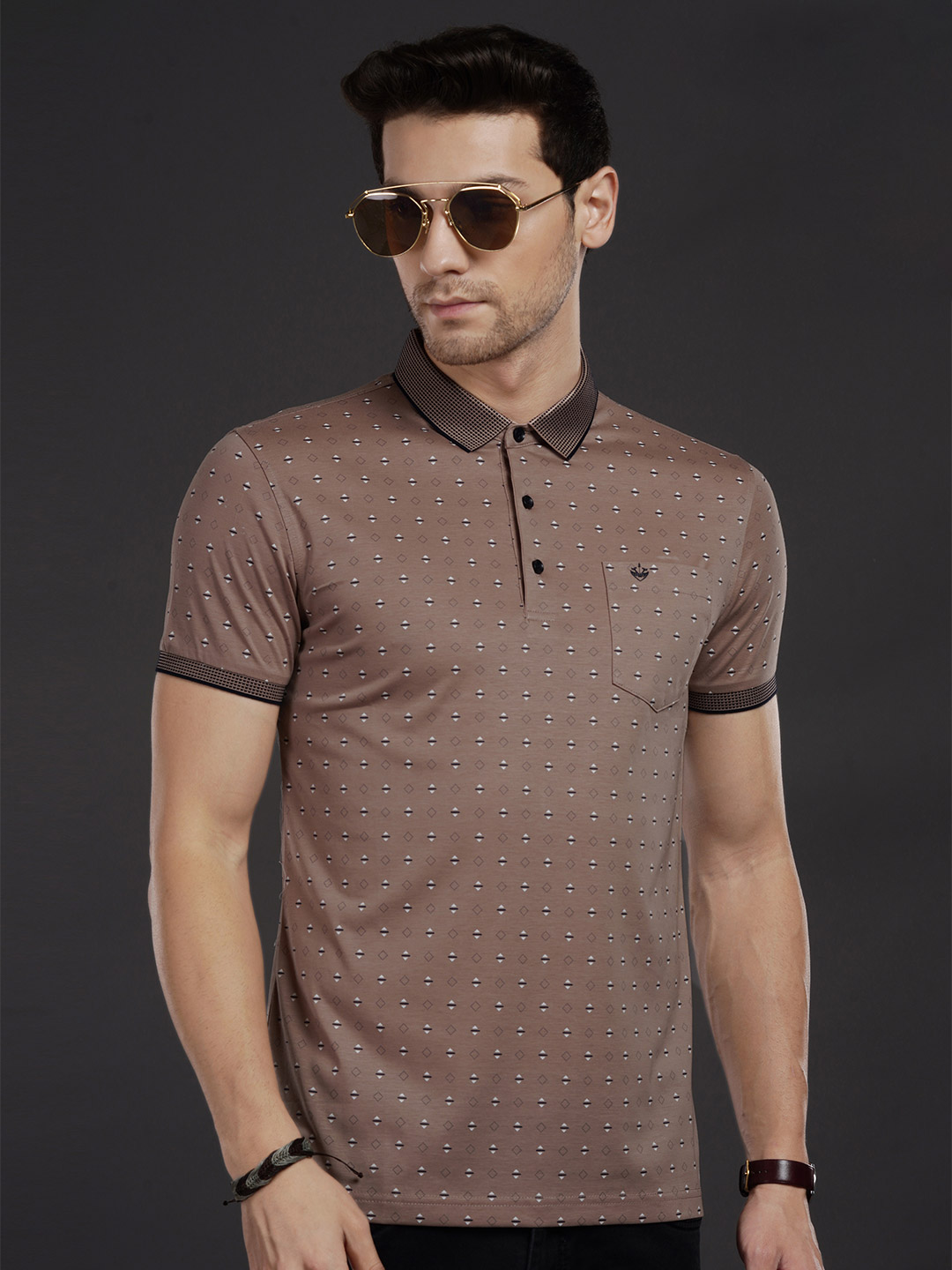 brown polo t shirt