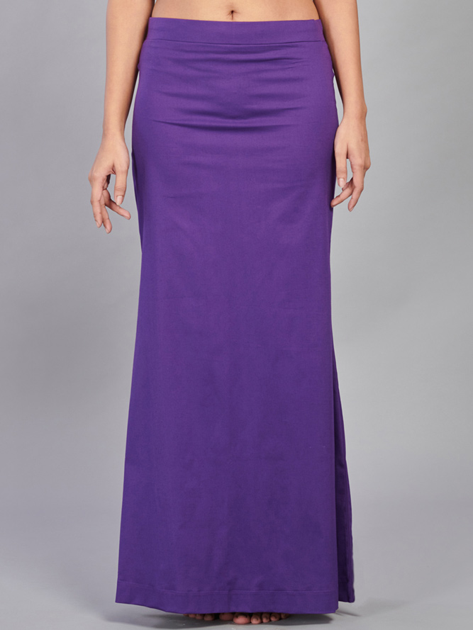 Purple lycra cotton plain saree shaper - G3-WSP00053