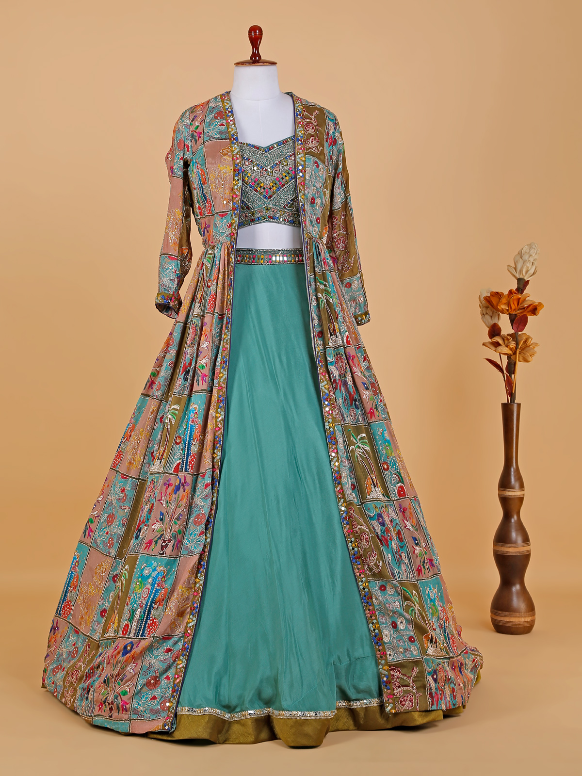Buy Sky Blue Art Silk Designer Lehenga Choli With Jacket | Designer Lehenga  Choli
