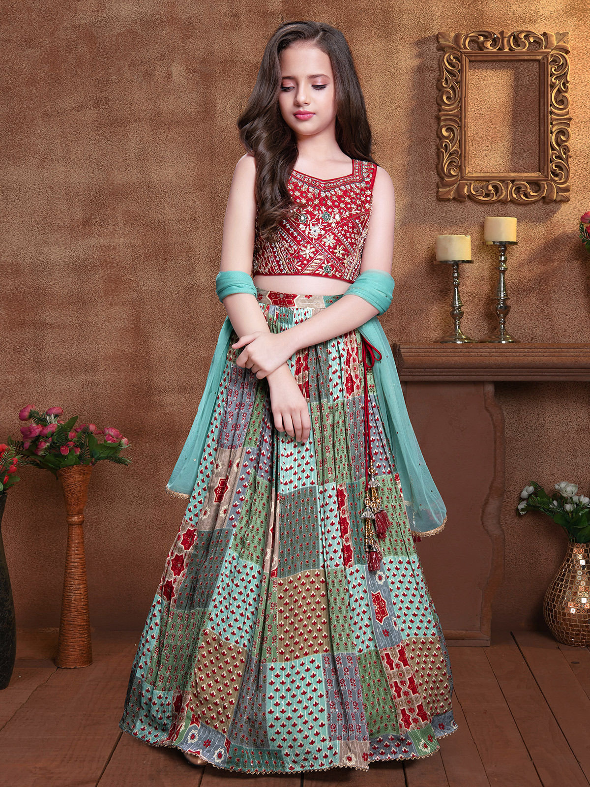 Girls long lehenga online