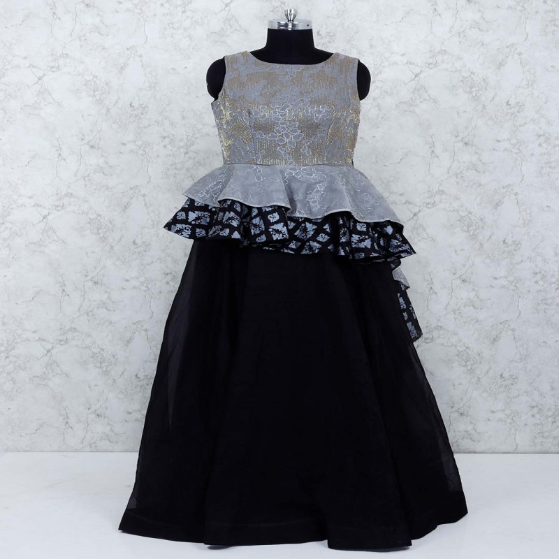 black designer gown
