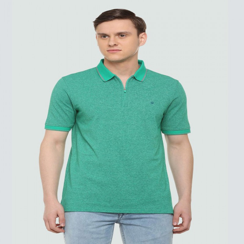 Louis Philippe solid green t-shirt - G3-MTS8318 | 0