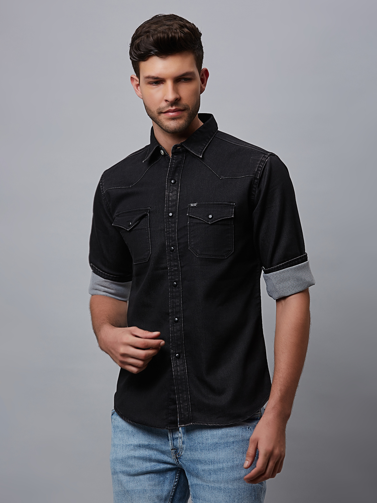 Buy Dark Blue Denim Shirt For Men Online @ Best Prices in India | Uniform  Bucket | UNIFORM BUCKET