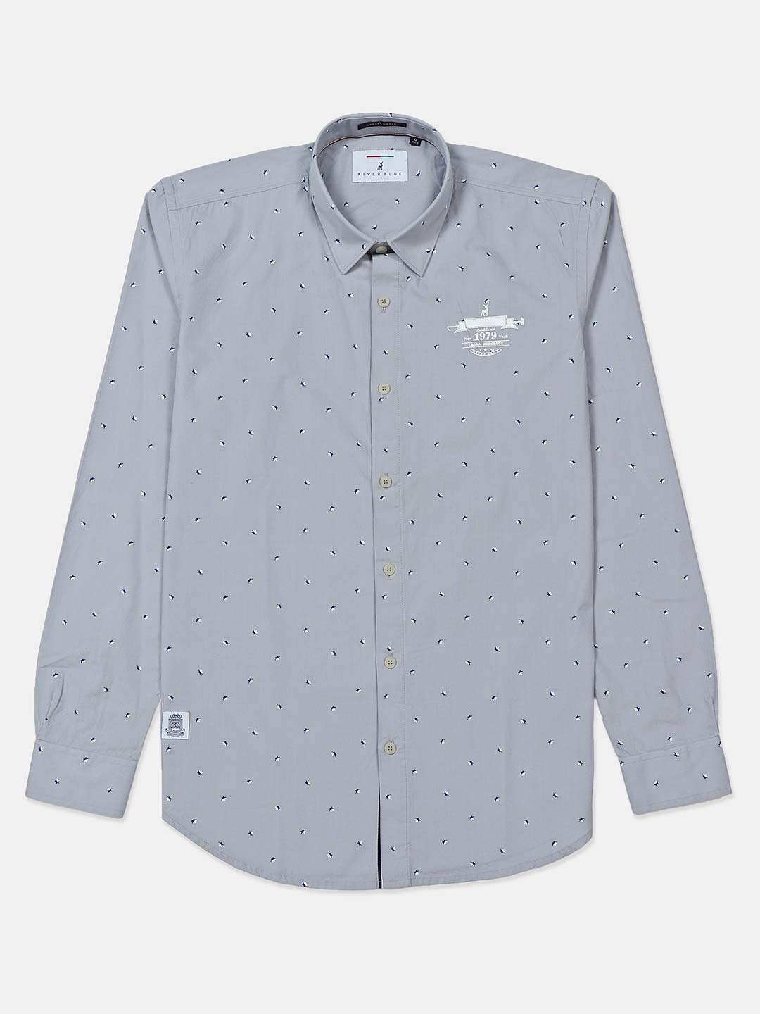 grey printed shirt