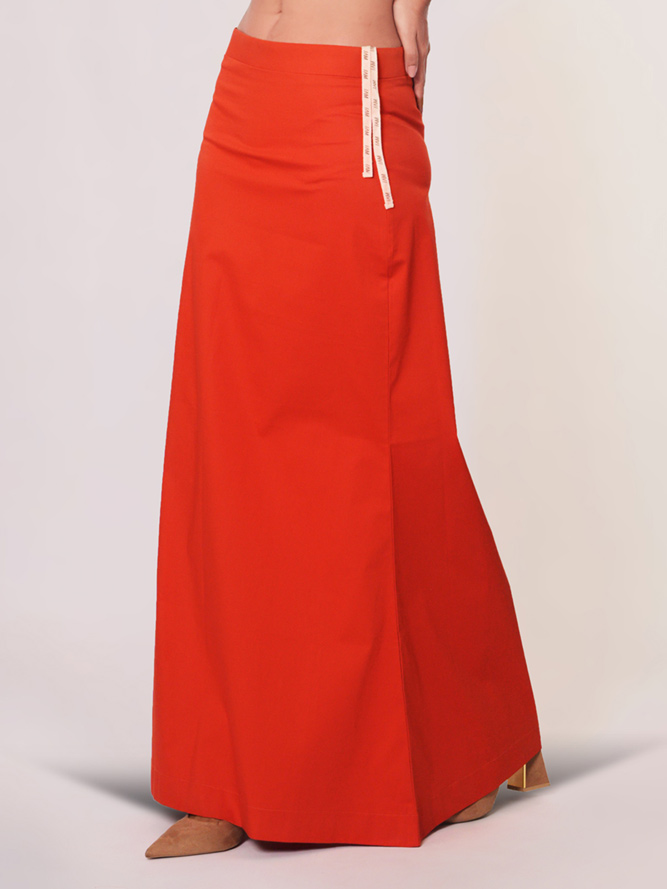 Rust orange lycra cotton saree shapewear - G3-WSP00058