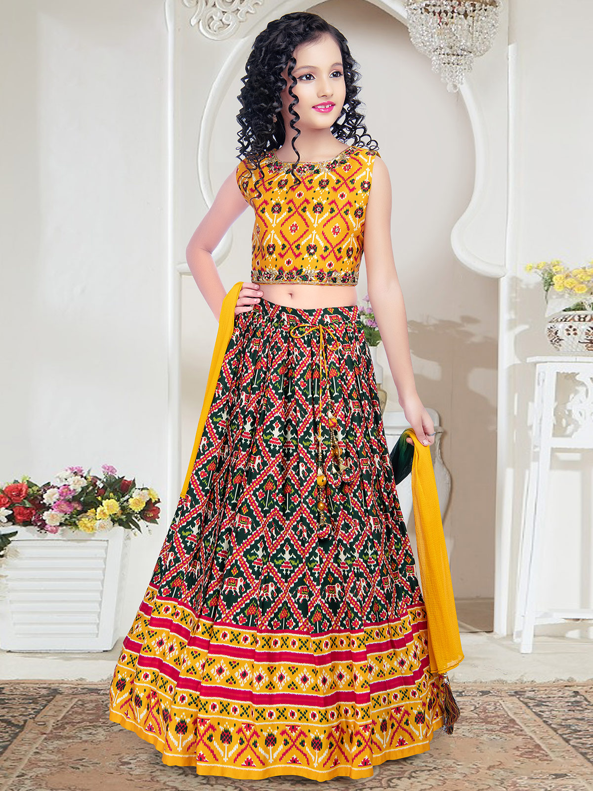 Green Yellow Lehenga Choli Net Chunri Designer Sari Saree Party  Indithanksgiving | eBay