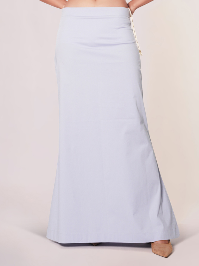 Sky blue plain lycra cotton petticoat - G3-WSP00034 