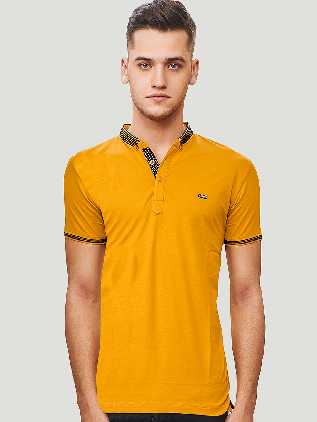 Stride Mustard Yellow Colored Casual T Shirt G3 Mts8919 G3fashion Com