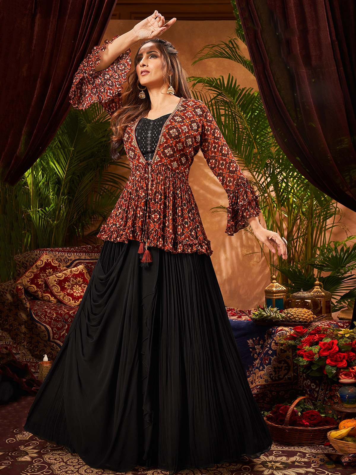 Sequence Work Georgette Red Lehenga Suit Sr-1587 - Women Fashions - Shree  Ganesh Retail