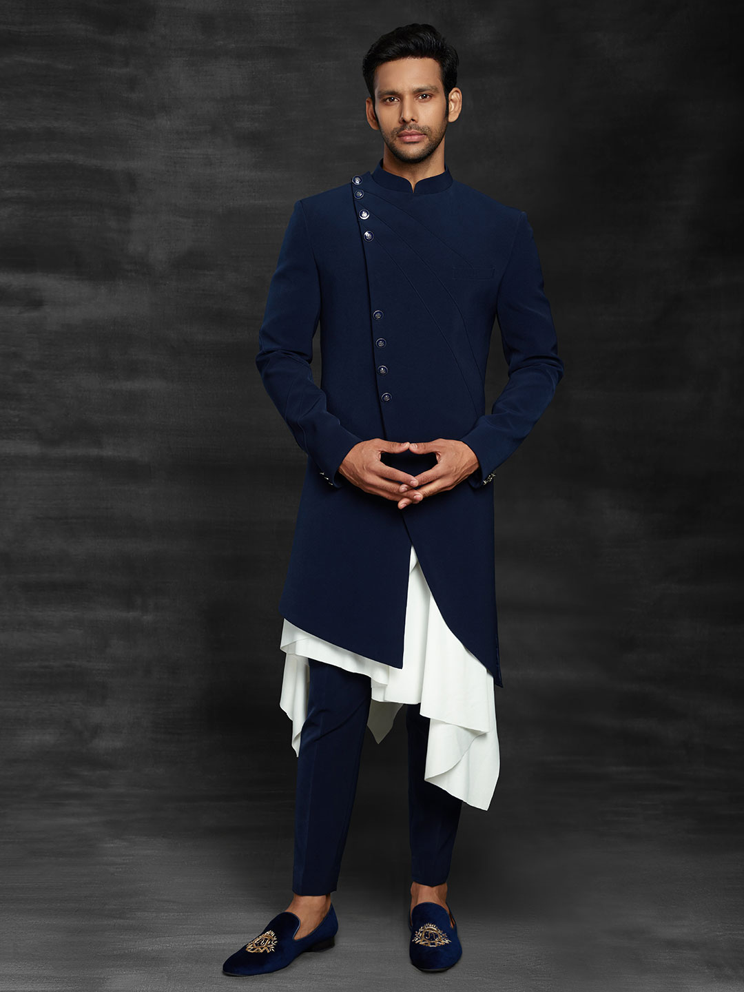 Buy Attractive Blue Indo Western Wear Online in Australia @Manyavar - Indo  Western for Men