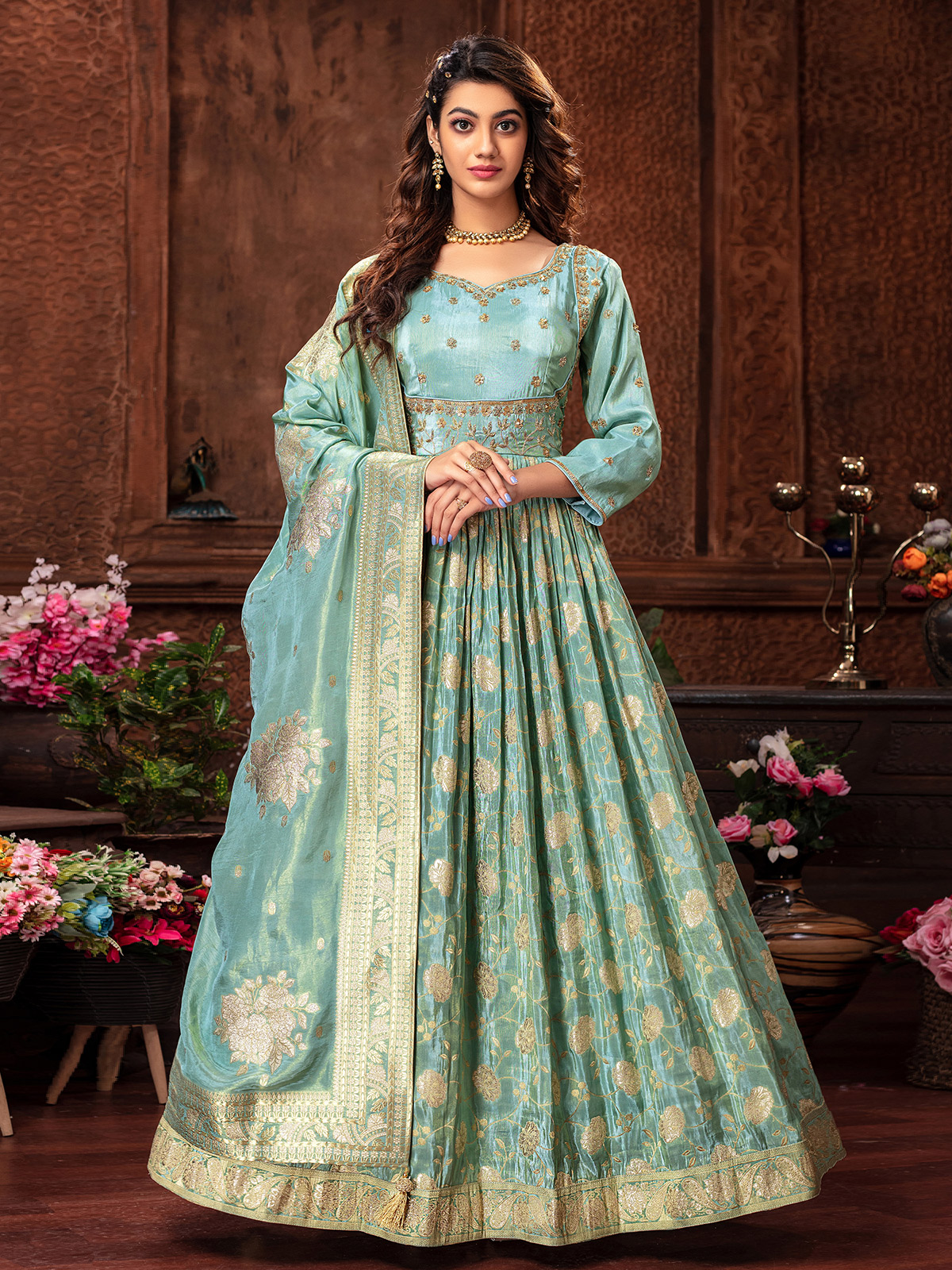 Buy Premium Pure Chiankari Anarkali Suit With Pant and Dupatta, Full Flared  Embroidered Cotton Elegant Salwar Suit Set Reaymade Upto 7xl Online in  India - Etsy