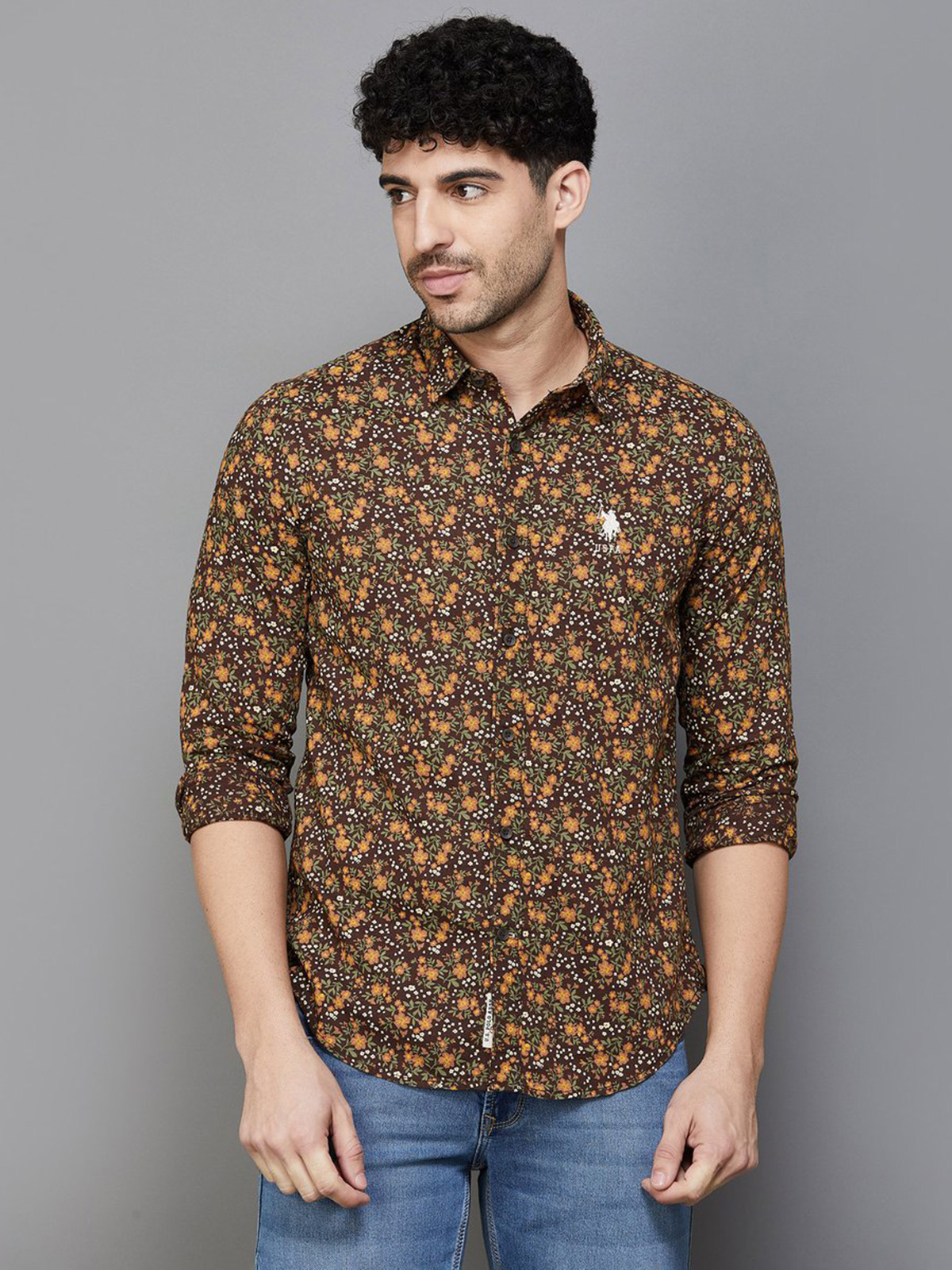 Us polo sales brown shirt