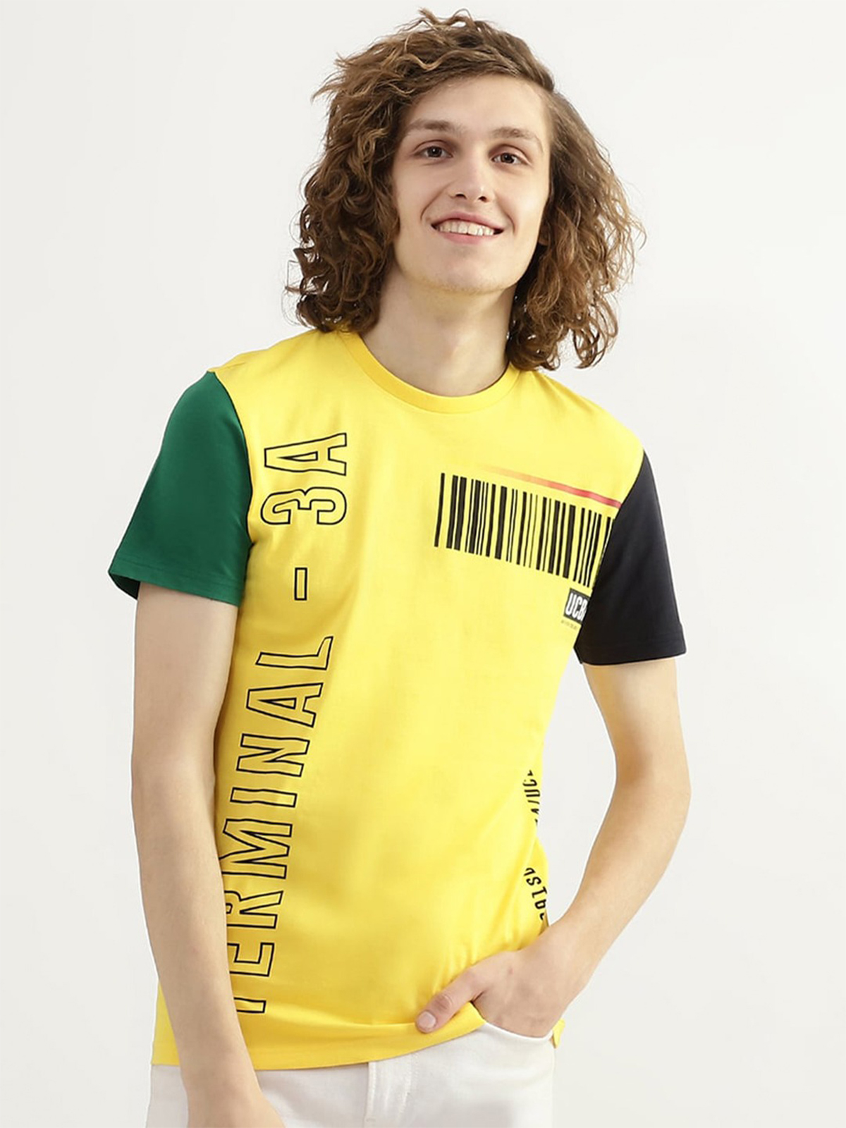 United colors of benetton yellow t shirt sale