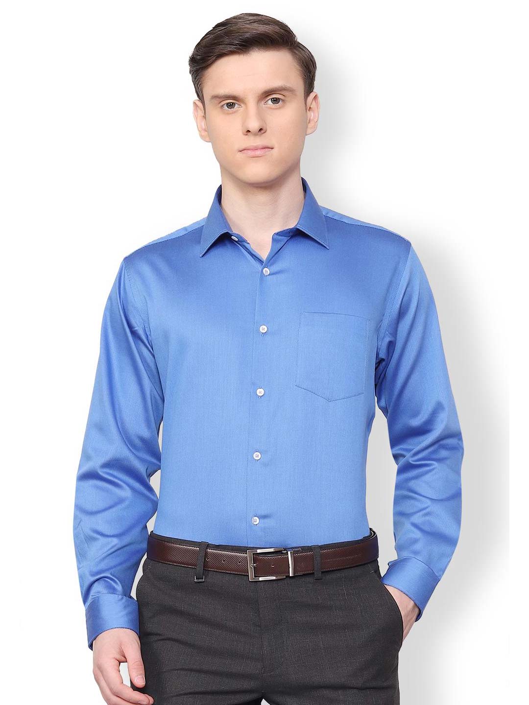 Van Heusen solid royal blue color shirt 