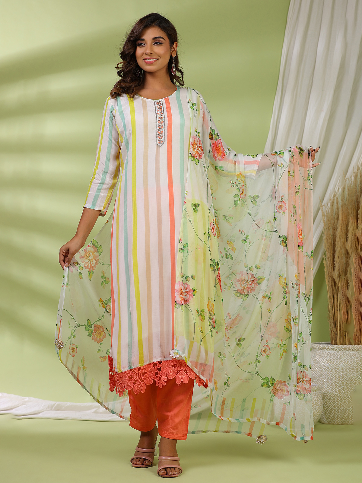 Buy Indic Palate Co White Linen High Low Kurti for Women Online @ Tata CLiQ