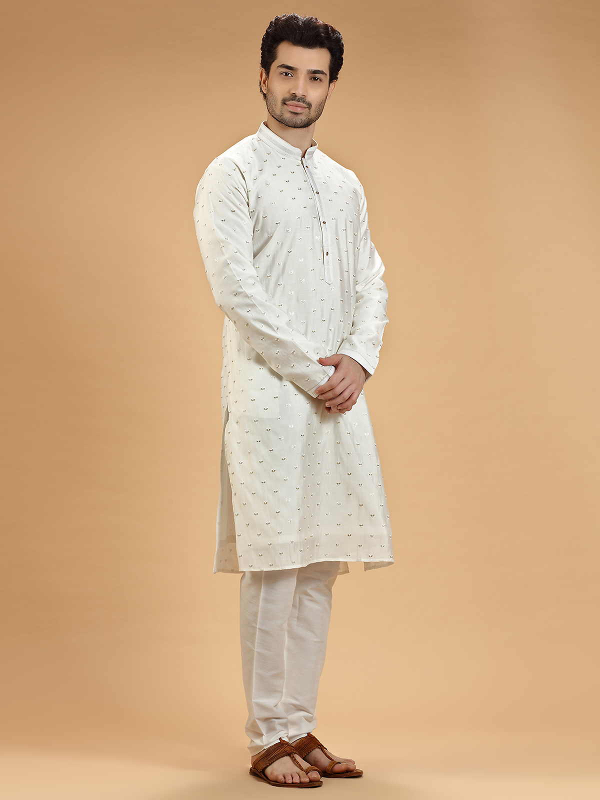White sales kurta look