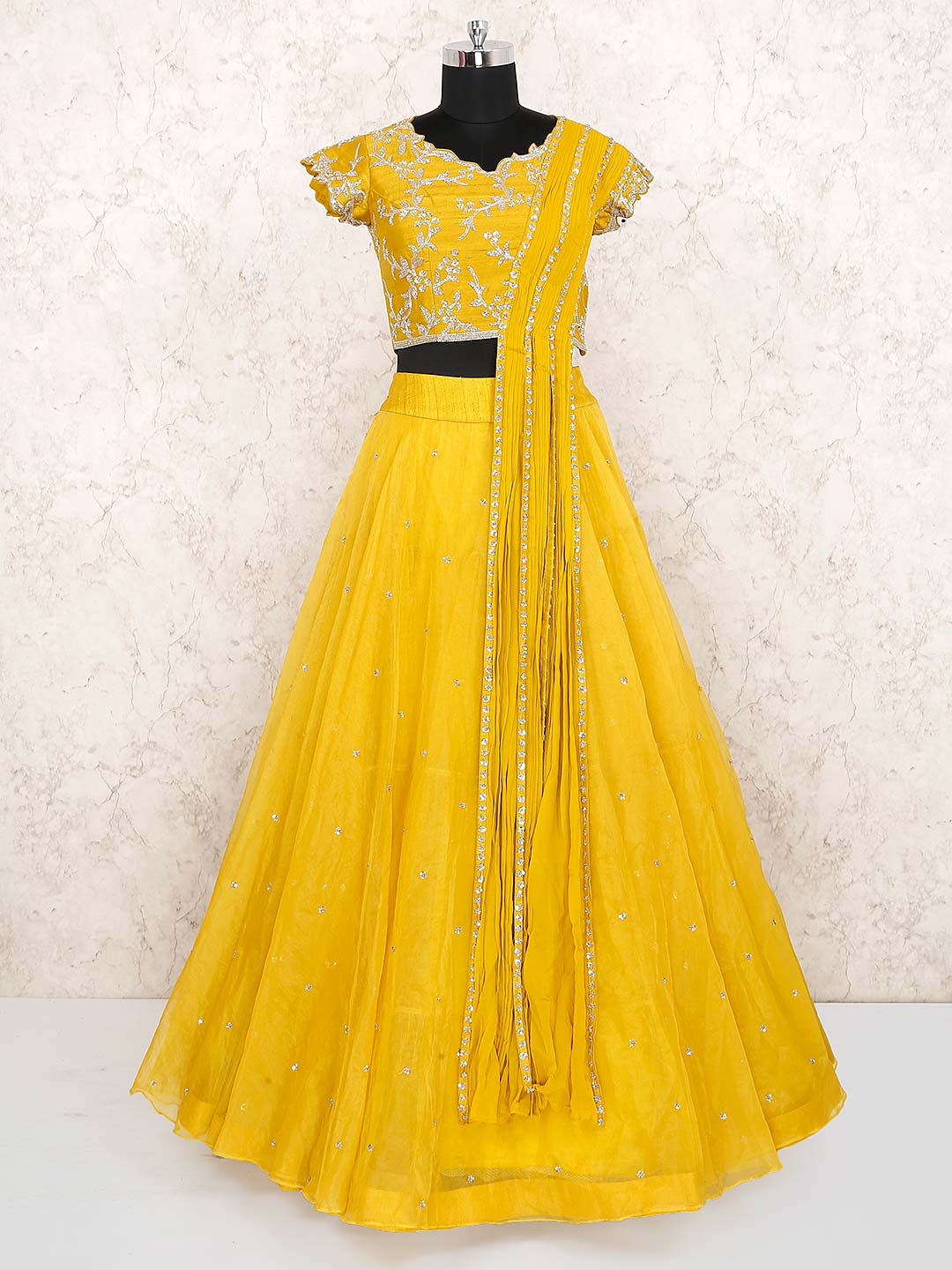 yellow lehenga dress