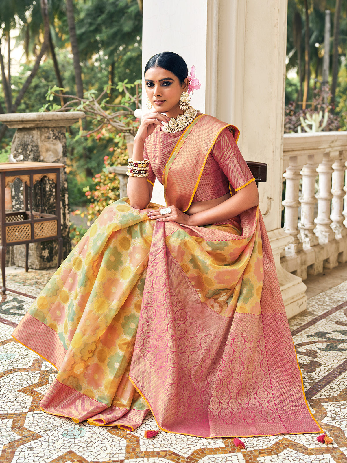 Designer Party Wear Net Organza Saree - Stylecaret.com